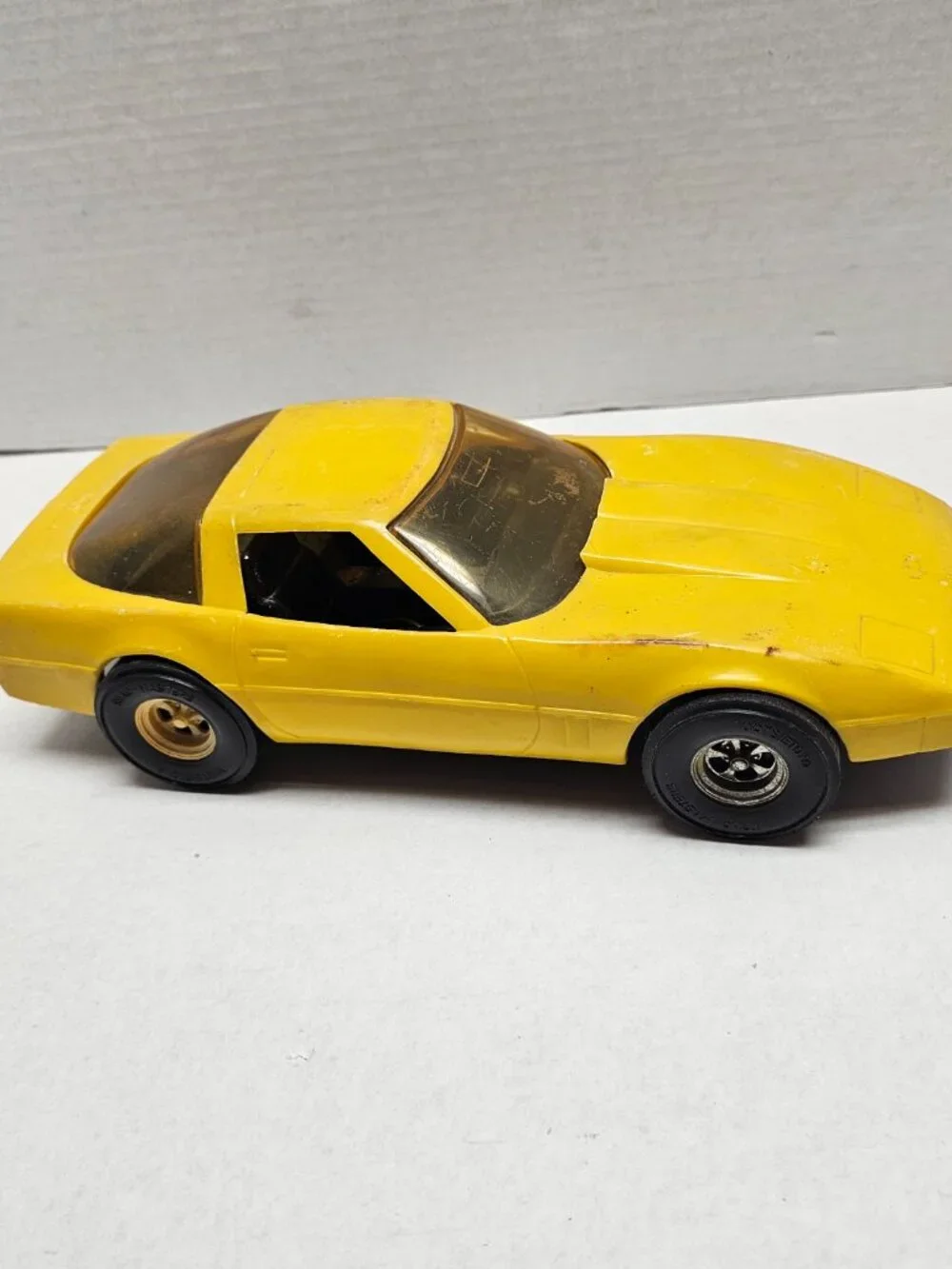 Vintage Big Yellow Car Chevrolet Toy Corvette Strombecker